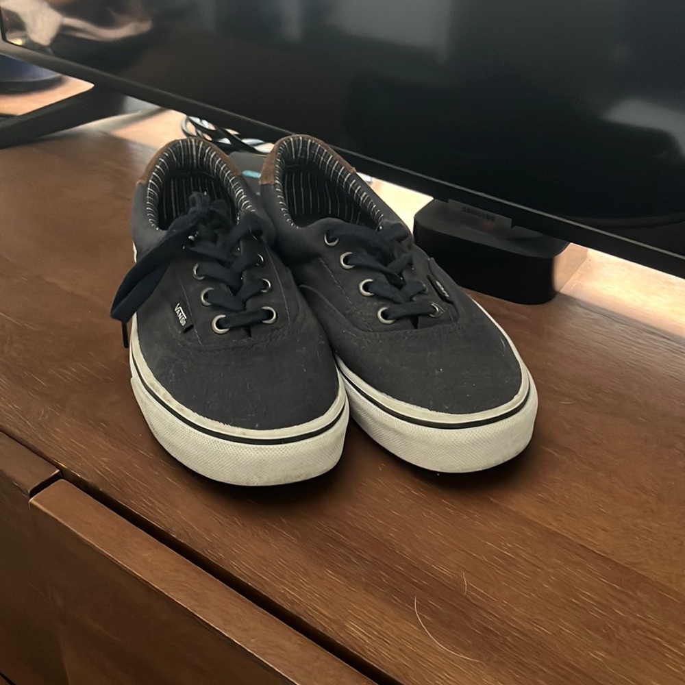 Blue Vans with corduroy details